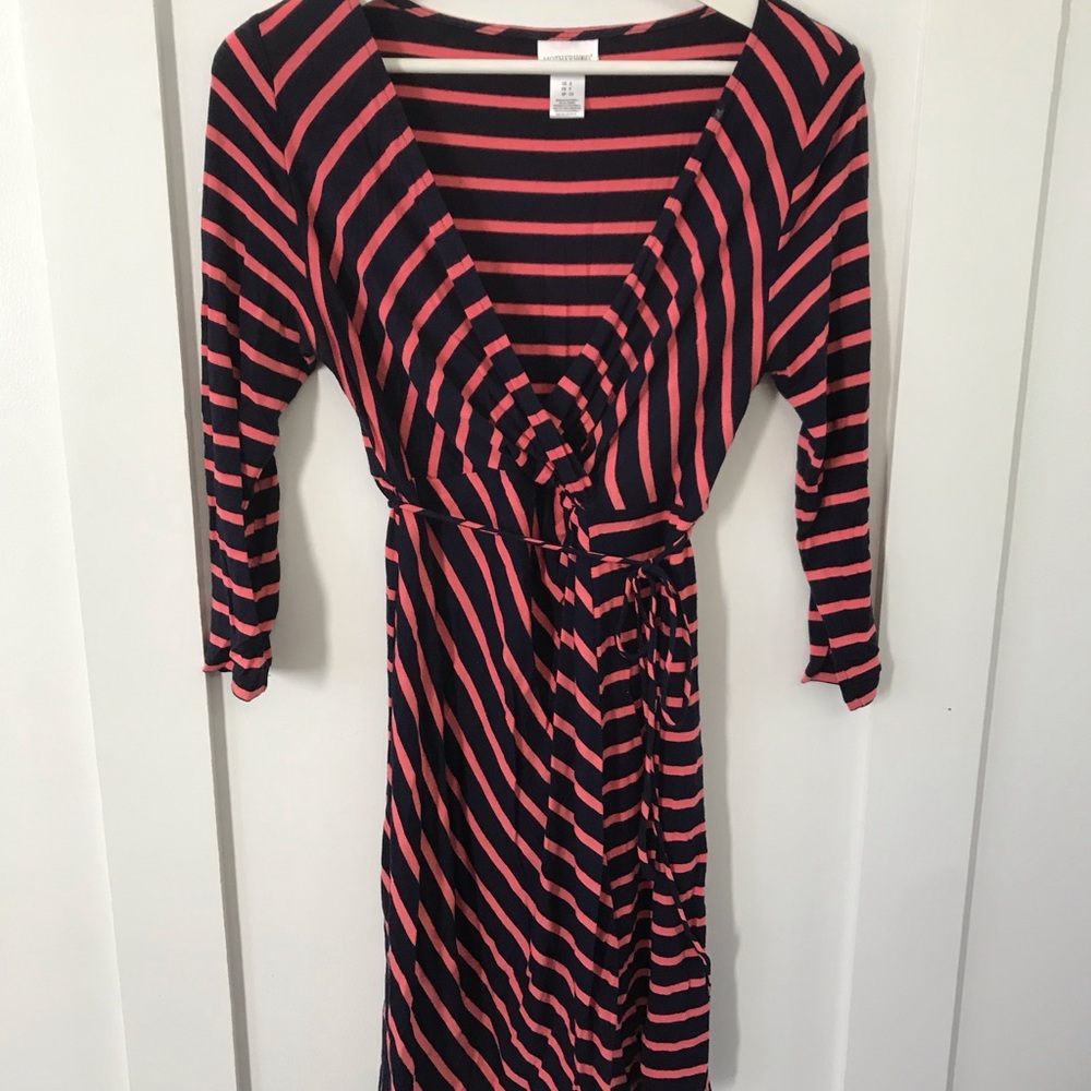 Maternity Coral and Navy Dress
